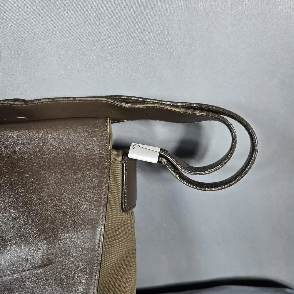 Tumi‎ Alpha 96108DH Brown Leather Canvas Messenger Bag Briefcase Commuter TPass